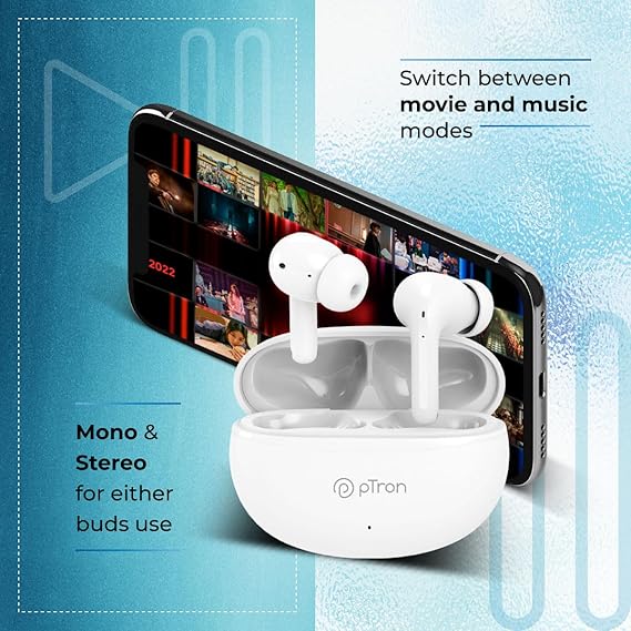 pTron Basspods P481 TWS Earbuds: 60H Playtime, AI-ENC Calls, BT 5.3, Touch, Type-C