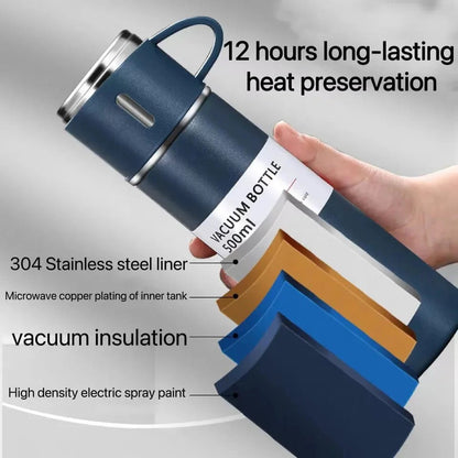 500ml Vacuum Insulated Flask - Keeps Hot/Cold for 12 Hours, Leak-Proof